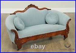 Antique 19th Century Victorian Carved Childs Sofa