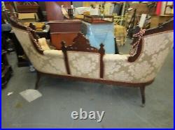 Antique 3 Peice American Renaissance Settee with Silk Upholstery