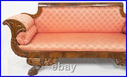 Antique American Empire Mahogany Love Seat Sofa Couch