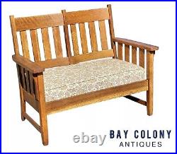 Antique Arts & Crafts / Mission Oak Settee Bench