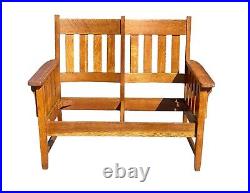 Antique Arts & Crafts / Mission Oak Settee Bench