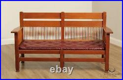 Antique Arts and Crafts Period Oak Settle Bench