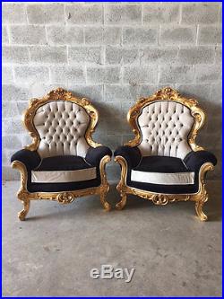 Antique Baroque Italian sofa and 2 chairs, complete living room set