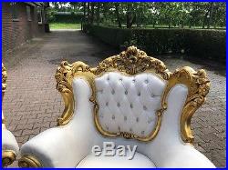 Antique Baroque Set French Style Sofa Couch With Four Chairs(5 Pieces)