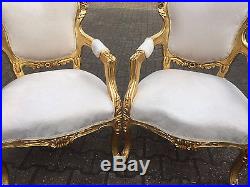 Antique Beautiful Complete Set Sofa/settee/couch +2 Chairs In French Louis XVI