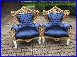 Antique Beautiful Sofa/couch Settee And Two Chairs In Rococo
