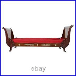 Antique Bed, Day Bed, French Empire Style, Mahogany, Bronze Swan Mount, 1800's