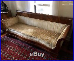 Antique Biedermeier or Empire Flame Mahogany Sofa Couch
