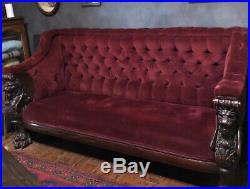 Antique Carved GRIFFIN Sofa R. J. Horner Style RARE Chesterfield