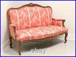 Antique Carved Walnut French Country Louis XV Style Settee on Casters