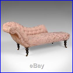 Antique Chaise Longue, English, Victorian, Day Bed, Mahogany Circa 1880