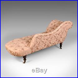 Antique Chaise Longue, English, Victorian, Day Bed, Mahogany Circa 1880