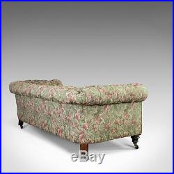 Antique Chesterfield Sofa, English, Textile, Mahogany, Couch, Seats 2 to 3