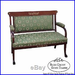 Antique Classical Empire Mahogany Bronze Mount Claw Foot Canape Settee
