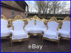 Antique Complete Sofa Set With 2 Chairs In Italian Baroque Style