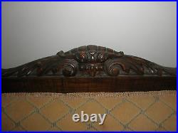 Antique Couch & Chair Carved Wood pre1940s Excellent Cond COIL SPRING CUSHIONS