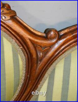 Antique Couch, Victorian Carved Cameo Back Sofa #19774