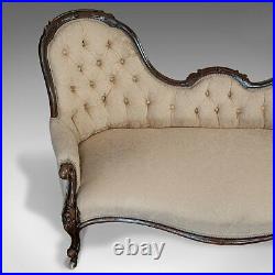 Antique Double Spoonback Sofa, English, Walnut, Camel Back, Victorian, 1850
