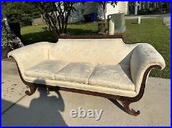 Antique Duncan Phyfe Sofa Couch Re-Covered with Genuine 1930's Antique White