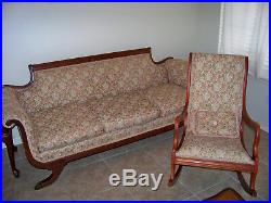 Antique Duncan Phyfe Sofa with Matching Rocking Chair