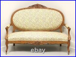 Antique Early 20th Century Carved Walnut French Country Louis XV Settee B