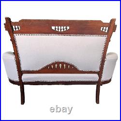 Antique Eastlake Era Aesthetic White Settee White Linen Settee Furniture 1850's