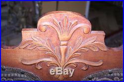 Antique Eastlake Hand Carved Victorian Parlor Settee