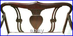 Antique Edwardian Carved Mahogany Settee