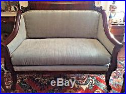 Antique Edwardian Settee Couch Love Seat & 2 Chairs New Upholstery Pickup Only
