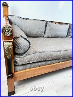 Antique Empire Burlwood Convertible Daybed Sofa