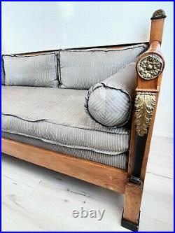 Antique Empire Burlwood Convertible Daybed Sofa