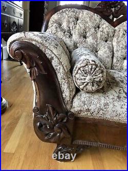 Antique Empire Carved Wood Sofa