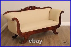 Antique Empire Style Carved Mahogany Sofa