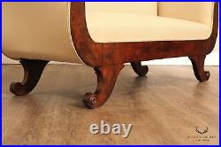 Antique Empire Style Carved Mahogany Sofa