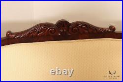 Antique Empire Style Carved Mahogany Sofa