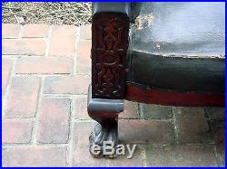 Antique Empire Style Loveseat and Chair Beautiful wood and carvings need work