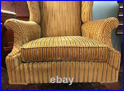 Antique Empire Style Pre-Civil War Velvet Sofa with Swan Detail, Antique Chair