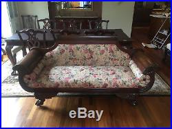 Antique Empire circa 1820-25 Mahogany framed sofa Pre-owned nice condition