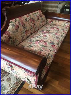 Antique Empire circa 1820-25 Mahogany framed sofa Pre-owned nice condition