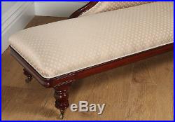 Antique English Regency Mahogany Upholstered Chaise Longue Sofa Couch c. 1830