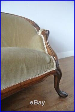 Antique English Victorian 3 Seater Mahogany Sofa