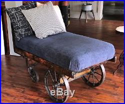 Antique Factory Cart Chaise Lounge Re-purposed Industrial Chair