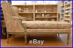 Antique French 2nd Empire Polychrome Wood Chaise Longue Lounge & Ottoman PhilaPA
