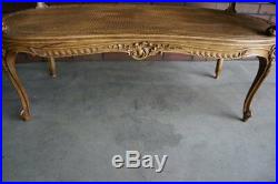 Antique French Carved Cane Settee French Provincial Settee Rococo Bench Seat