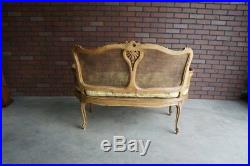 Antique French Carved Cane Settee French Provincial Settee Rococo Bench Seat