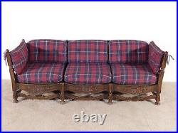 Antique French Dark Oak 1950s / 60s Shell Carved Sofa Daybed