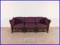 Antique French Dark Oak 1950s / 60s Shell Carved Sofa Daybed