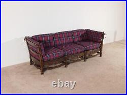 Antique French Dark Oak 1950s / 60s Shell Carved Sofa Daybed