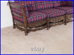 Antique French Dark Oak 1950s / 60s Shell Carved Sofa Daybed