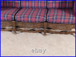 Antique French Dark Oak 1950s / 60s Shell Carved Sofa Daybed